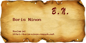 Boris Ninon névjegykártya